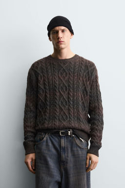 TEXTURED CABLE-KNIT JUMPER - Zara фото 2
