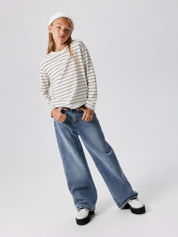 ACOOLA / Джемпер детский для девочек Odette черная полоска  тельняшка  фото 2