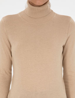 Bej Slim Fit Basic Kazak
