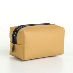 Косметичка на молнии о объёмная, маленькая, горчичная