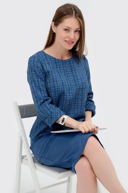 Жакет прямой синий - Odis фото 10