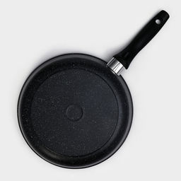 Сковорода Доляна «Элит», d=26 см, антипригарное покрытие, пластиковая ручка, алюминий, чёрная