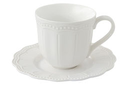 Чашка с блюдцем Elite, белая, 0,25 л