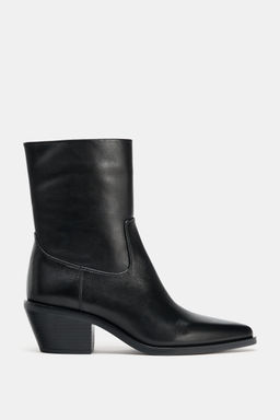 LEATHER COWBOY ANKLE BOOTS - Zara фото 2