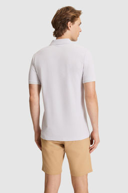 Erkek A__k Gri Regular Fit Polo Yaka Basic Ti__rt