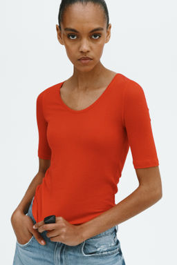 Top de algod?n pima con escote en U - H&m фото 5