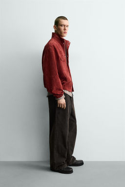 RELAXED FIT LEATHER JACKET - Zara фото 4