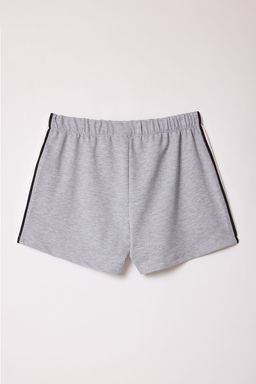 Gri Melanj Renk Bloklu Mini Sort & Bermuda TWOSS25SR00063