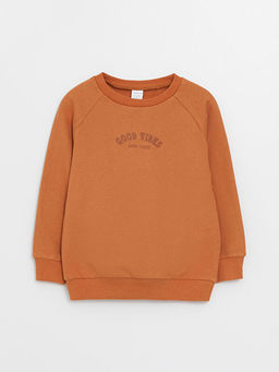 Bisiklet Yaka Uzun Kollu Bask?l? Erkek Bebek Sweatshirt