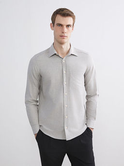 Regular Fit Uzun Kollu ?izgili Poplin Erkek G?mlek