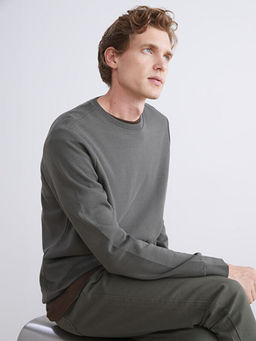 Bisiklet Yaka Erkek Sweatshirt