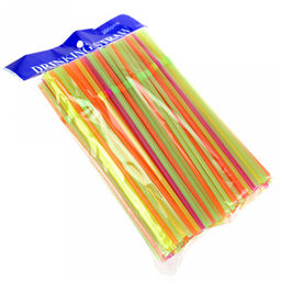 Трубочки для коктейлей 21см, цветные, 200 штук в упаковке (Китай)