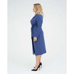 Платье женское миди с поясом MIST plus-size, синее, размер 58