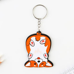 Цена за 2 шт. Брелок для ключей деревянный «Корги перевернутая», 4.7×6 см