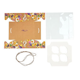 Цена за 5 шт. Коробка для капкейков, кондитерская упаковка, 4 ячейки С 8 марта, 16?16?7.5 см