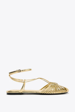 METALLIC-EFFECT STRAPPY CAGE SANDALS - Zara фото 2
