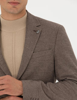 Kahverengi Slim Fit Ceket