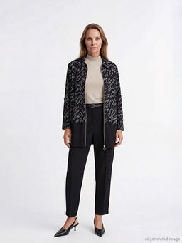 Polo Yaka Desenli Kad?n H?rka