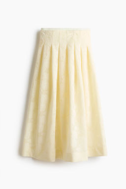 Falda tableada en tejido jacquard