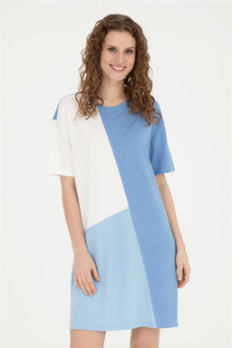 Женское темно-синее трикотажное платье