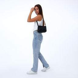 Сумка женская кросс-боди на молнии, 28×8.5×15 см, чёрная