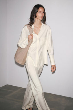 SPLIT SUEDE SHOULDER BAG