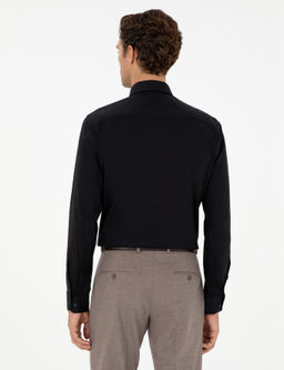 Черная рубашка узкого кроя с длинным рукавом - Cacharel фото 5