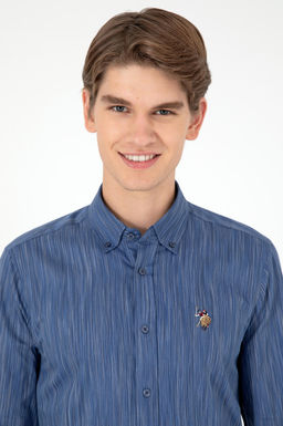 Мужская синяя рубашка с длинным рукавом - U.s. polo assn фото 2