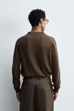 COTTON/HEMP KNIT POLO SHIRT - Zara фото 3