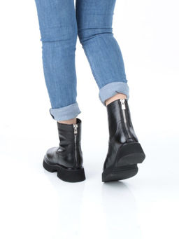 04-HJM396 BLACK Ботинки зимние женские (натуральная кожа, натуральный мех)