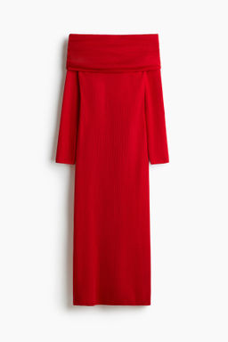 Vestido off-the-shoulder - H&m фото 3