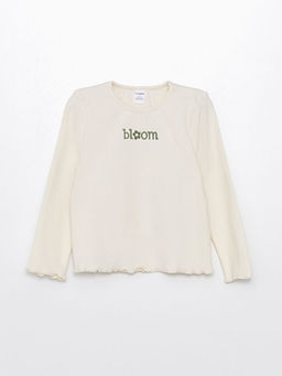 Bisiklet Yaka Bask?l? K?z Bebek Ti??rt