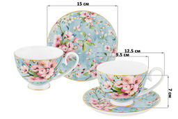 Чайн. наб. 12 пр. 300 мл Яблоневый цвет на голубом на ножке, NEW BONE CHINA - Elan gallery фото 11