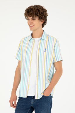 Мужская темно-синяя рубашка с коротким рукавом Неожиданная скидка в корзине