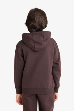 Kap__onlu Bask_l_ __i Yumu_ak T_yl_ Sweatshirt Erkek _ocuk - Defacto фото 5