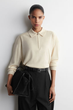 POLO DE CREMALLERA DE MEZCLA DE LANA MERINO Y YAK