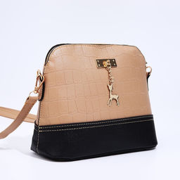 Сумка женская кросс-боди на молнии, 23×9.5×18 см, бежевая