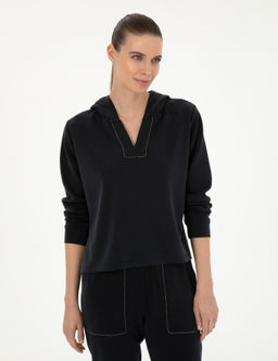 Siyah Regular Fit Sweatshirt - Pierre cardin фото 3
