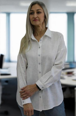 Блуза рубашка умягченный лен 100% - Елецкие узоры фото 5