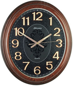 Настенные часы Mirron овальные темно коричневые P3017BNDKBL