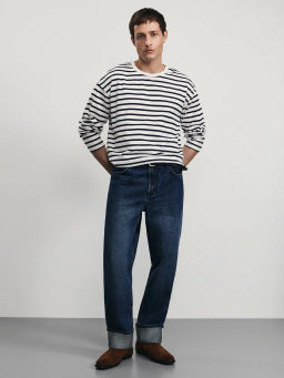 Лонгслив из 100% хлопка в полоску / Zarina  фото 2