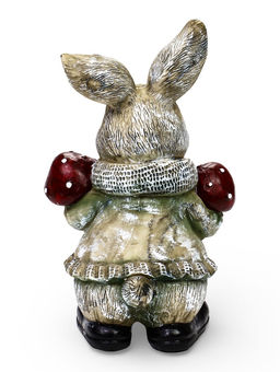 Садовая фигура 26 х 12 х 16 см "Зайка с грибами"