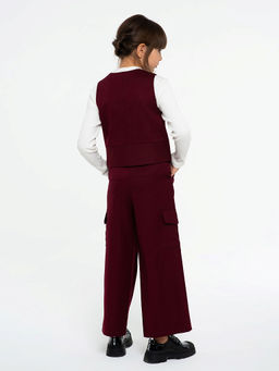 Бордовые брюки для девочки Mooriposh, модель 0426 - Инфанта фото 7