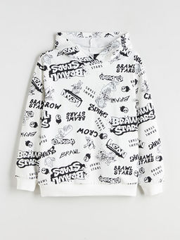 Kap??onlu Brawl Stars Bask?l? Erkek ?ocuk Sweatshirt