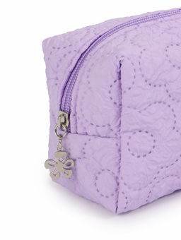 Косметичка женская «Цветочек», ручка из бусин, сиреневая