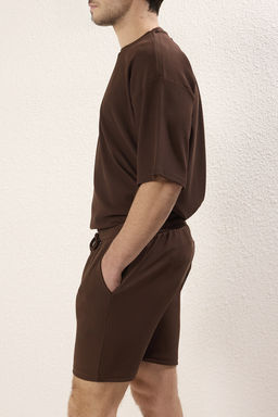 Basic Kahverengi Regular/Normal Kesim Orta Boy Bagc?kl? Dokulu K?r?smaz Ottoman Sort TMNSS23SR00039