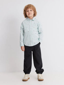 ACOOLA / Сорочка верхняя детская для мальчиков Pingo голубая клетка