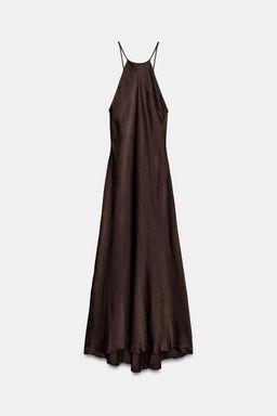 VESTIDO SATINADO HALTER ZW COLLECTION / Marr?n - Zara фото 5