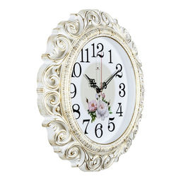 Часы настенные интерьерные «Хостон», бесшумные, плавный ход, d=40.5 см, циферблат d=26 см, белые, от батарейки 1×АА