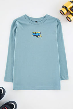 Mavi Erkek Cocuk S?rt Bask?l? Orme T-Shirt TKDAW25TS00031 - Trendyolmilla фото 3
